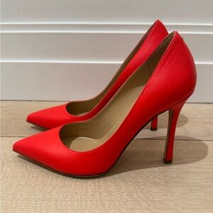 NEW SERGIO ROSSI Coral Red High Heel Pumps Shoes - 36